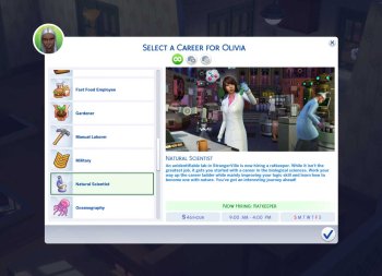 Natural Scientist Career (from TS2:U)