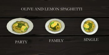 Olive and Lemon Spaghetti Custom Food