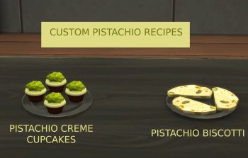 Pistachio Desserts - Biscotti and Cupcake
