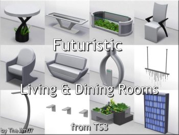 Futuristic Living & Dining Rooms