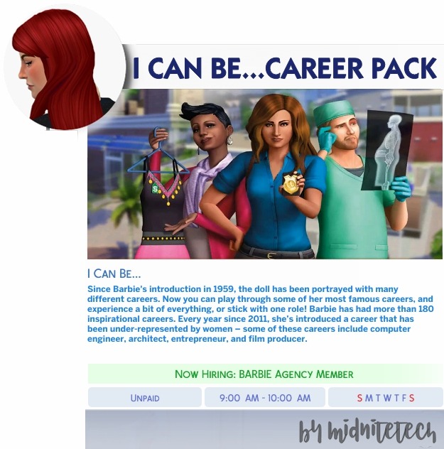 More than 80 careers by midnitetech The Sims 4 / Mods / Traits The