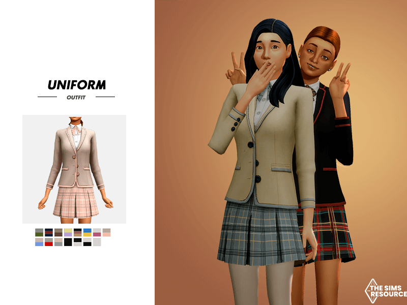 Uniform Outfit - The Sims 4 / Clothing | The Sims 4
