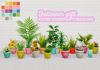 16 Potted Houseplants + Recolor by lina-cherie