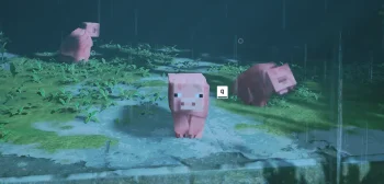 Minecraft Pig Over Stray Cat