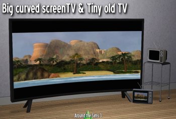 Sims 3 - Cheap & Tiny Old TV Vs Expensive Big Curved Screen
