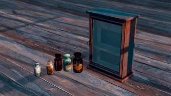 Medicine Cabinet & Bottle Set