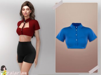 Adalynn Cut Out Crop Blouse