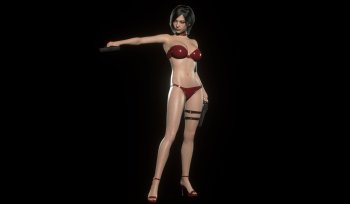 Ada Red Leather Bikini (With Breast And Butt Physics)