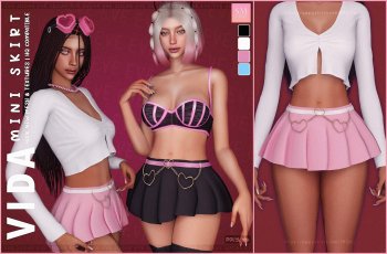 PEACH | Vida Mini Skirt by SM Sims