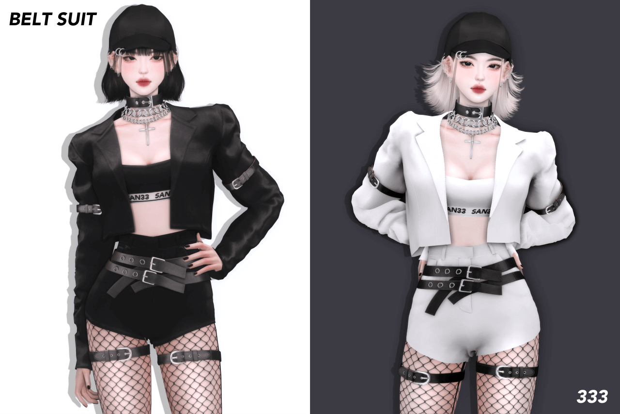 【333】Belt Suit - Clothing / Patreon Exclusives - Exclusive | The Sims 4