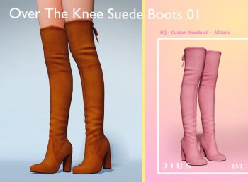 Over The Knee Suede Boots 01