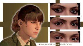 Makeup for female and male character