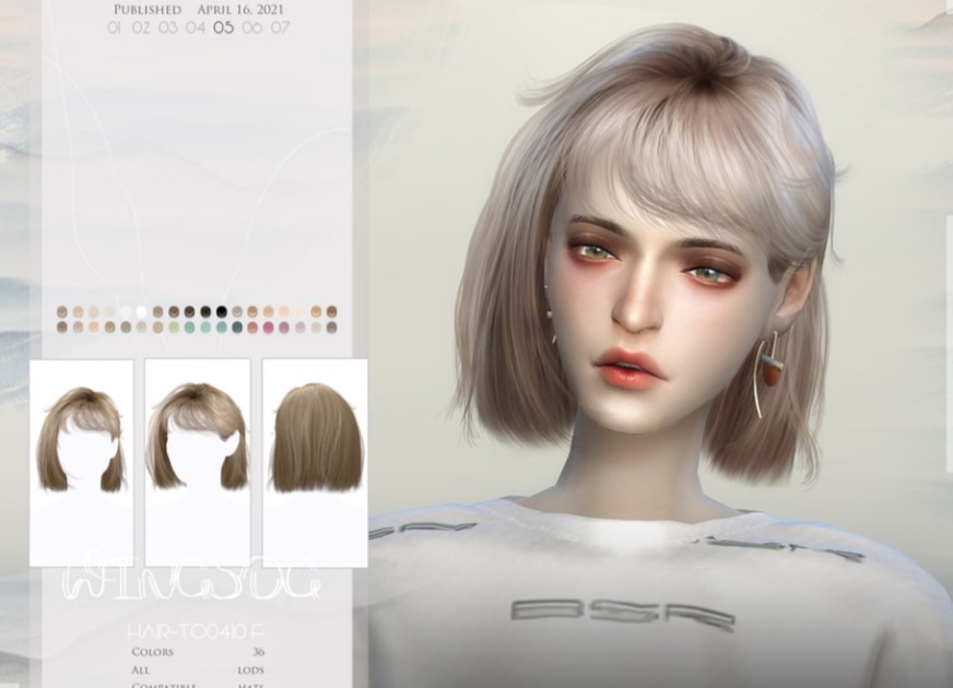 WINGS HAIR TS4 TO0410 F - The Sims 4 / Hairstyles | The Sims 4