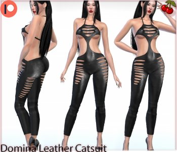 Domina Leather Cutout Catsuit