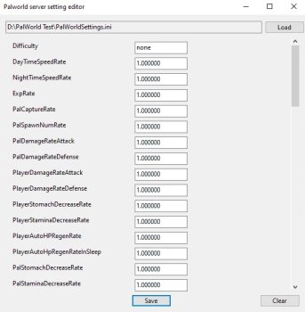 Palworld server settings editor