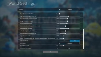 Increased world settings limits