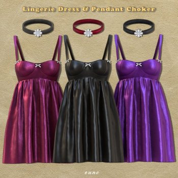 Lingerie Dress & Pendant Choker